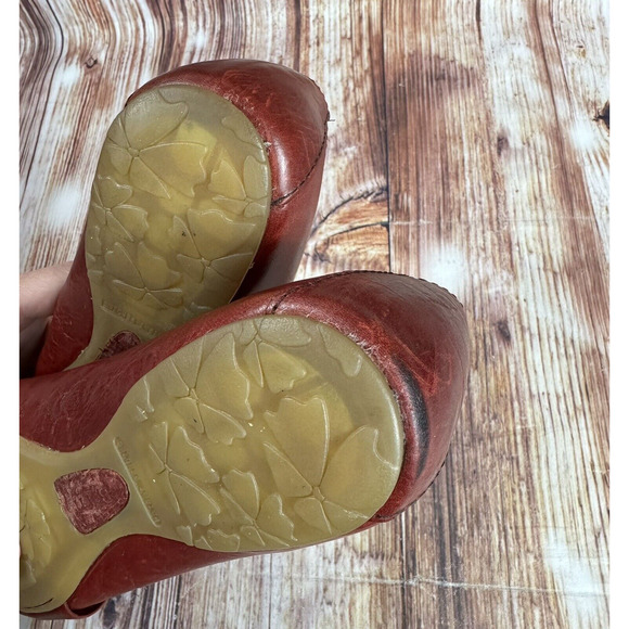 Born LILLY Womens Size 8 Red Leather Ballet Flats Shoes Slip On Loafers - Picture 10 of 13
